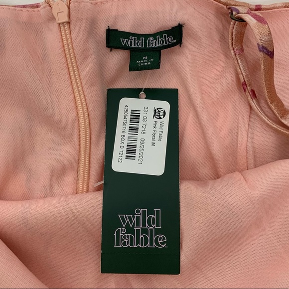 Wild Fable Pink & Purple Sheen Flower Print Y2K Style Spaghetti Strap Dress Nwt - Picture 12 of 16